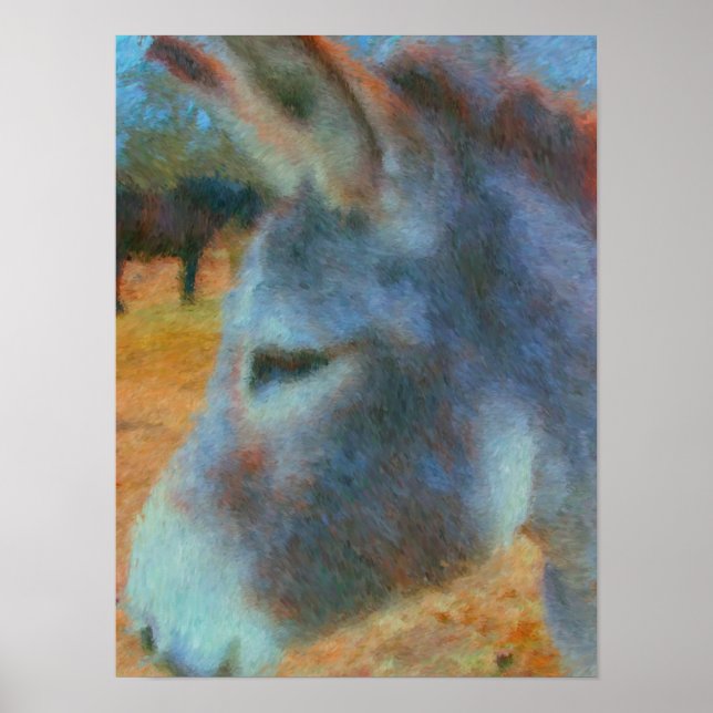 Donkey and Horse painting poster (Front)