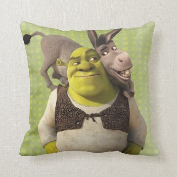 Donkey And Shrek Throw Pillow by ShrekStore at Zazzle