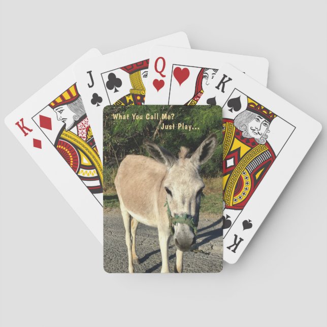 Donkey Animal Looking Walking Fun Personalize Poker Cards (Back)