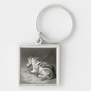 Donkey at Rest Keychain