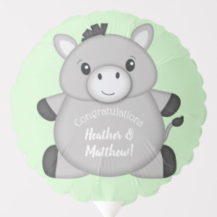 Donkey Baby Shower Green Balloon