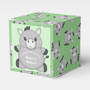 Donkey Baby Shower Green Favor Boxes