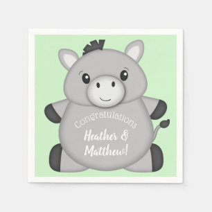 Donkey Baby Shower Green Napkins