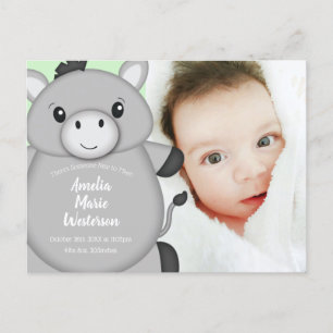 Donkey Baby Shower Green Postcard
