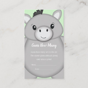Donkey Baby Shower Guessing Game Enclosure Card