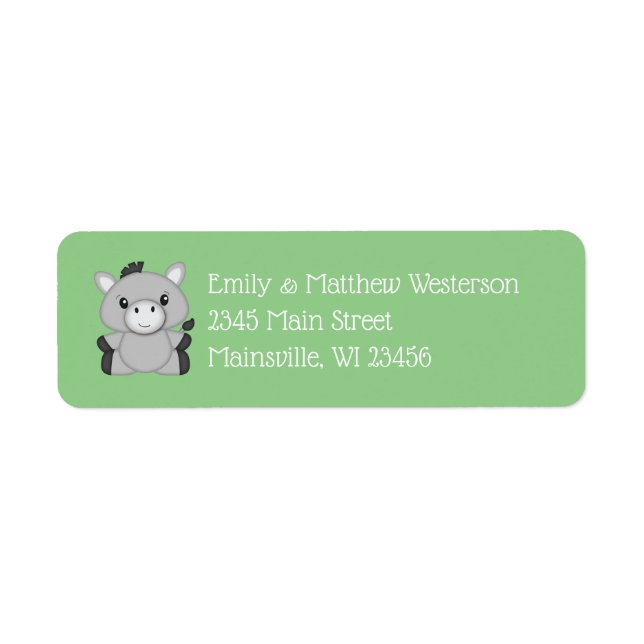 Donkey Baby Shower Label (Front)