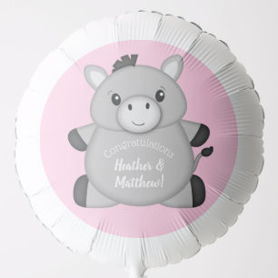 Donkey Baby Shower Pink Balloon