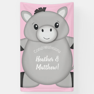 Donkey Baby Shower Pink Banner