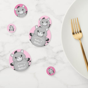 Donkey Baby Shower Pink Confetti