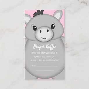 Donkey Baby Shower Pink Enclosure Card