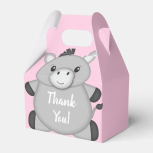 Donkey Baby Shower Pink Favor Boxes