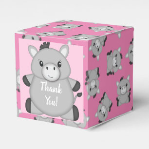 Donkey Baby Shower Pink Favor Boxes