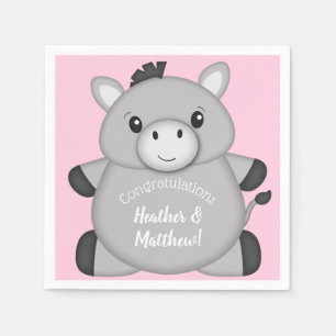 Donkey Baby Shower Pink Napkins