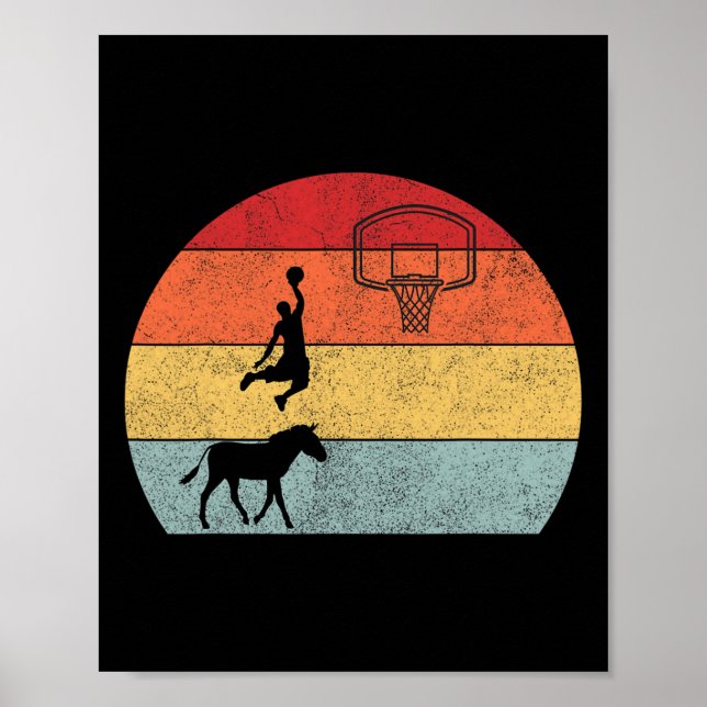 Donkey basketball Player Coach Sport ride donkey b Poster (Front)
