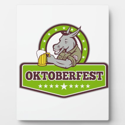 Donkey Beer Drinker Oktoberfest Retro Plaque