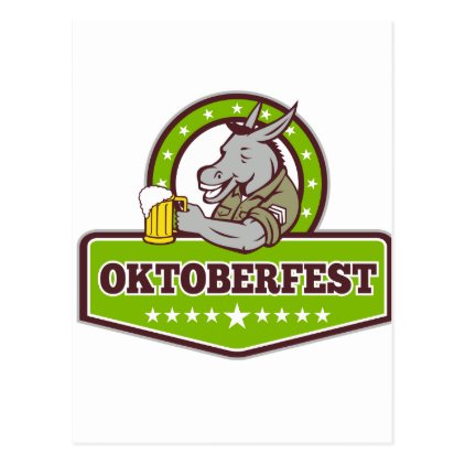 Donkey Beer Drinker Oktoberfest Retro Postcard