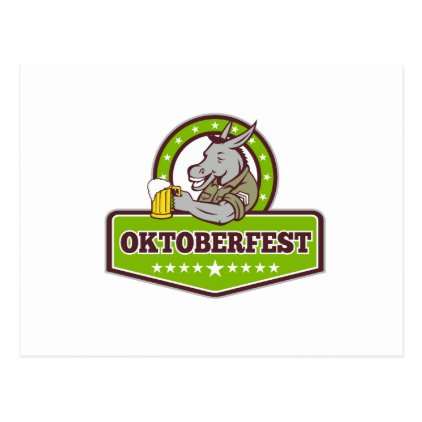 Donkey Beer Drinker Oktoberfest Retro Postcard