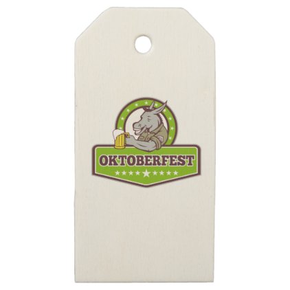 Donkey Beer Drinker Oktoberfest Retro Wooden Gift Tags