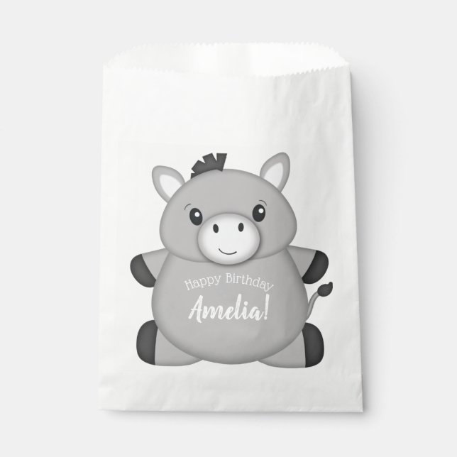 Donkey Birthday Party Favor Bag (Front)