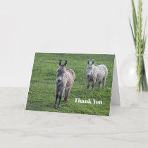 Donkey Brown Tan Animal Photo Thank You Card