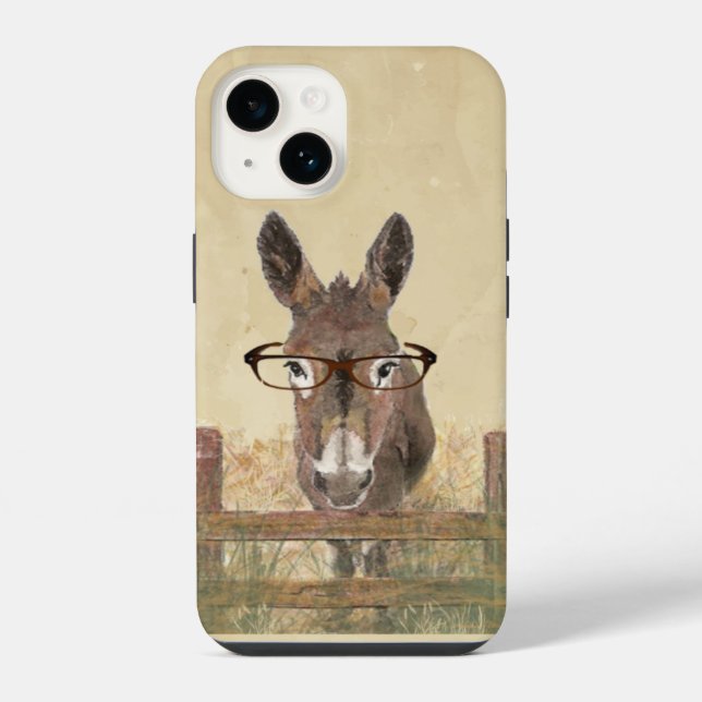 Donkey Burro with glasses for smartasses iPhone Case (Back)