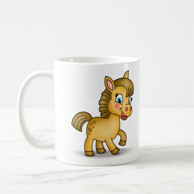 Donkey Cartoon funny and Cute Coffee Mug (Left)