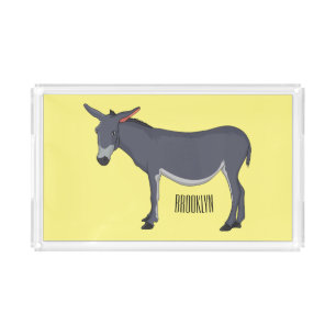 Donkey cartoon illustration acrylic tray