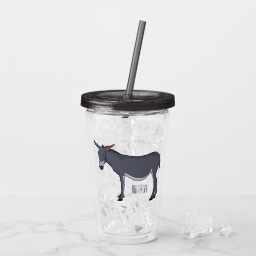 Donkey cartoon illustration  acrylic tumbler