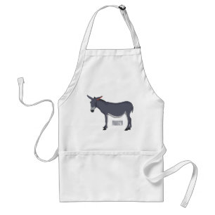 Donkey cartoon illustration adult apron