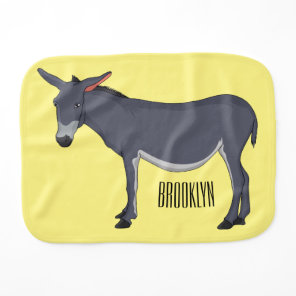 Donkey cartoon illustration  baby burp cloth