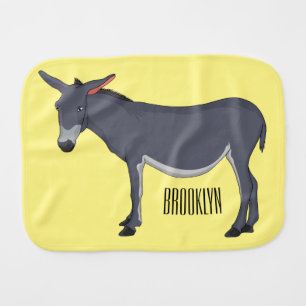 Donkey cartoon illustration baby burp cloth