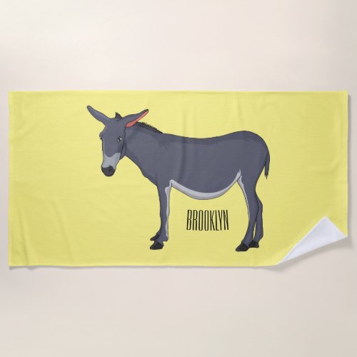 Donkey cartoon illustration beach towel