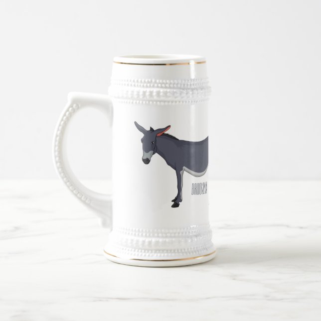 Donkey cartoon illustration  beer stein (Left)