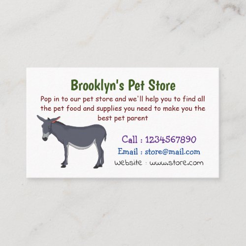 Donkey cartoon illustration  business card