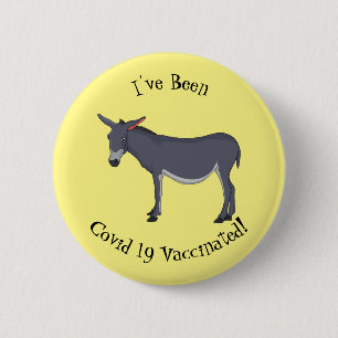 Donkey cartoon illustration button
