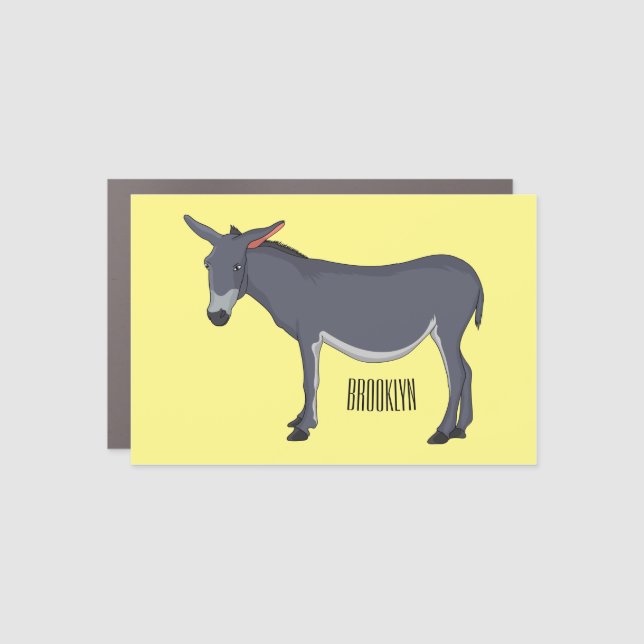 Donkey cartoon illustration car magnet (Front)