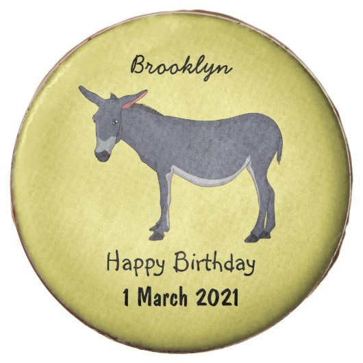 Donkey cartoon illustration chocolate covered oreo (Front)