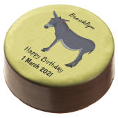 Donkey cartoon illustration chocolate covered oreo (Angled)