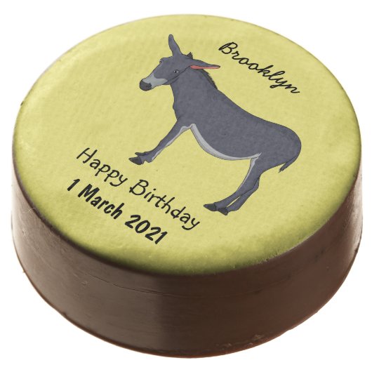 Donkey cartoon illustration chocolate covered oreo (Angled)