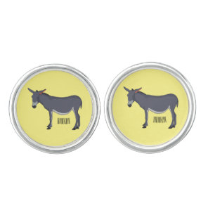Donkey cartoon illustration  cufflinks