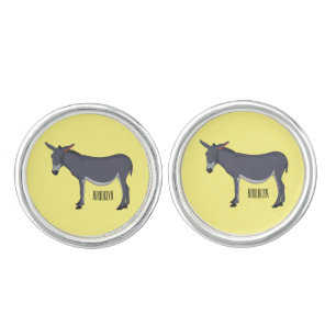 Donkey cartoon illustration  cufflinks