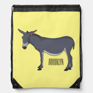 Donkey cartoon illustration drawstring bag
