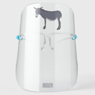 Donkey cartoon illustration face shield