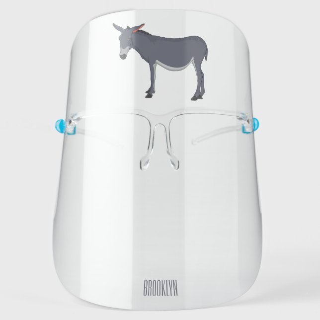 Donkey cartoon illustration face shield (Front)