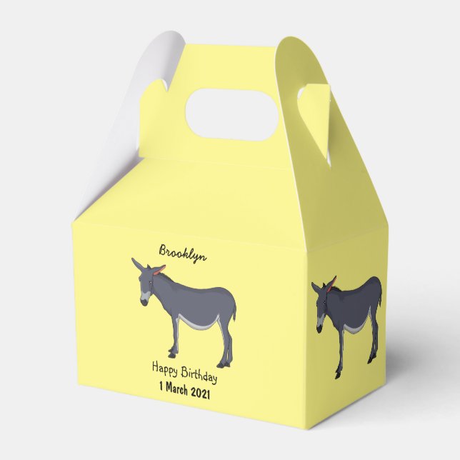 Donkey cartoon illustration favor boxes (Front Side)
