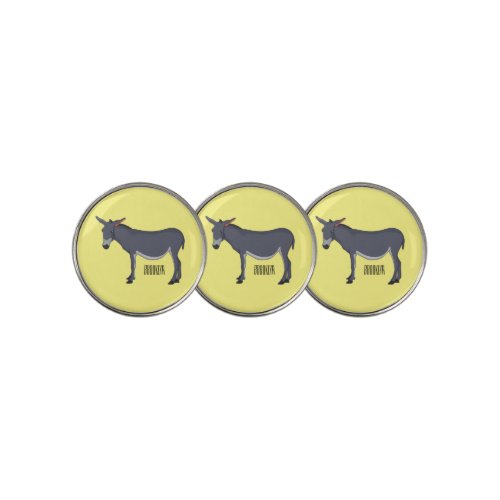 Donkey cartoon illustration golf ball marker