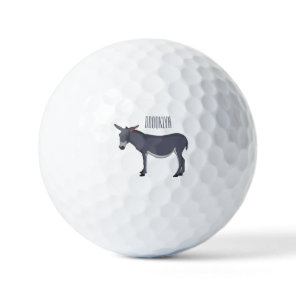 Donkey cartoon illustration  golf balls