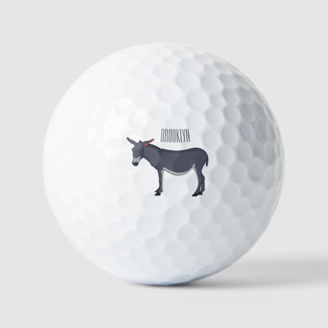Donkey cartoon illustration  golf balls (Front)