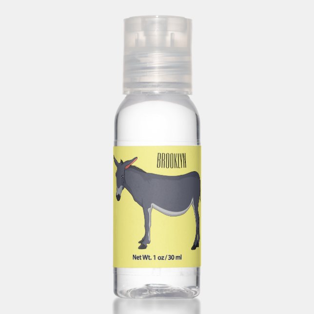 Donkey cartoon illustration hand sanitizer (Front)
