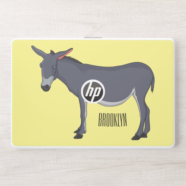 Donkey cartoon illustration  HP laptop skin (Front)